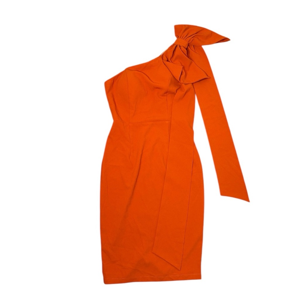 One Shoulder Orange Dress